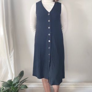 NEW Anthropologie Black Button Sleeveless Dress